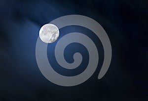 Full Moon in Dark Blue Sky photo