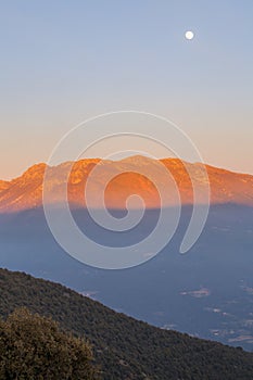 Full moon evening Montseny mountain Catalonia