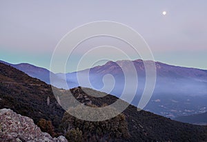 Full moon evening Montseny mountain Catalonia photo