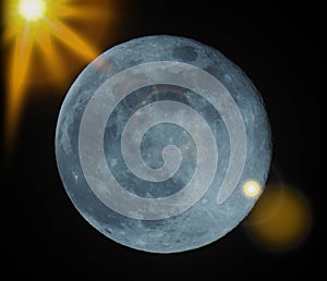 Full moon image with lensflare photo
