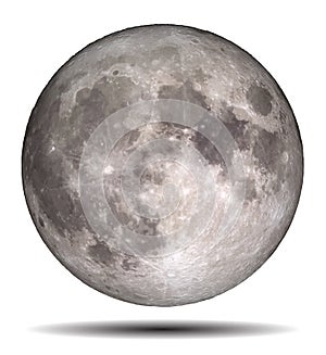 Full moon isolated on white background