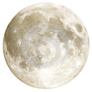 Full moon isolated on white background photo