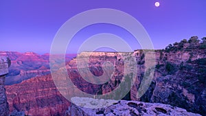 Full moon at Mather view point, Grand canyon,Arizona