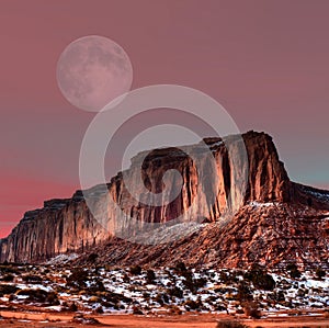 Full moon Monument Valley Arizona USA Navajo Nation