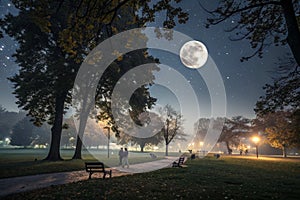 Full Moon Night in Park