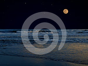 Full Moon over Atlantic Beach