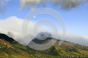 Full Moon Over Maui Hillside