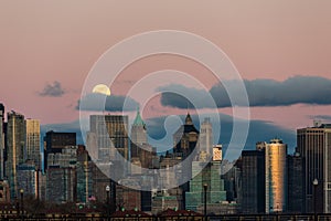 Moon over New York City