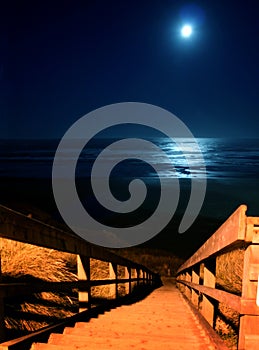 Full moon over Newport Beach photo