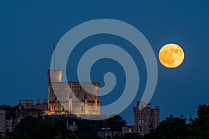 Full Moon over the Round Tower Windsor Castle