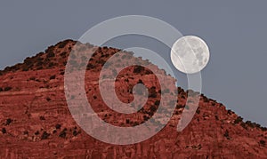 Full Moon Over the Scenic Landscape of Capitol Reef National Park