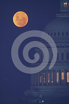 Full Moon Over U.S. Capitol