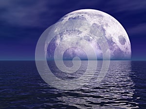 Luna piena Attraverso Acqua 