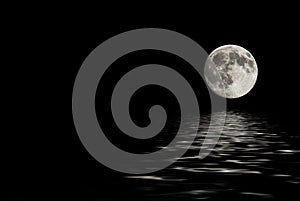 Full moon over water surface