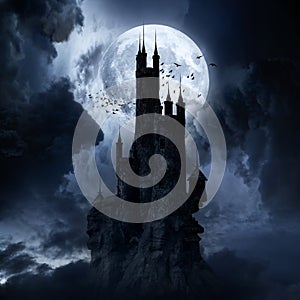 Full moon over wizard\'s castle