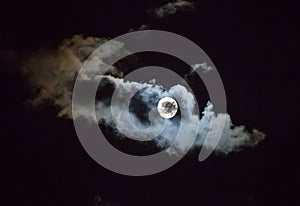 Full Moon and Passing Clouds