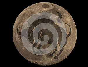 Full Moon Photo with Horoscopes