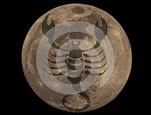 Full Moon Photo with Horoscopes