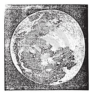 Full Moon Photograph taken by Prof. H. Draper New York vintage engraving