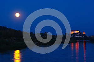 Full Moon And Ptuj Castle, Slovenia