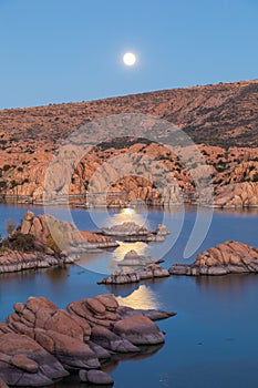 Full Moon Reflected in Watson Lake