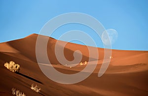 Full moon rise in the lut desert