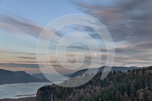 Full Moon Rising over Columbia River Gorge