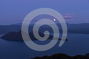 Full Moon rising on Toyako Lake