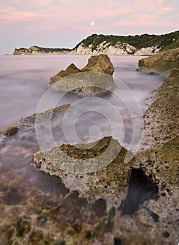 Full Moon on a Rocky Coast