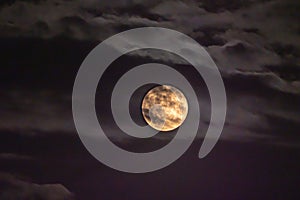 Full moon in the sky with clouds