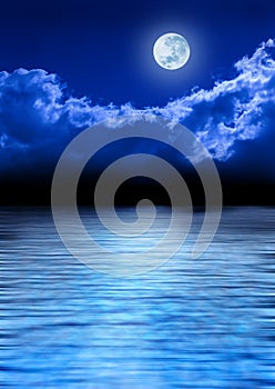 Luna llena el cielo a Océano 