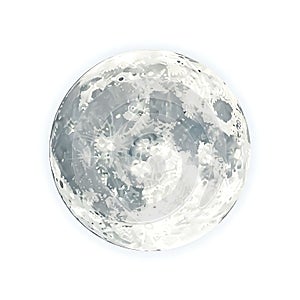 Full moon in the sky with visible craters and texture.