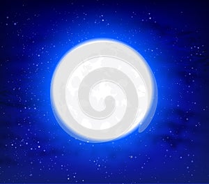 Full moon on a starry background space sky