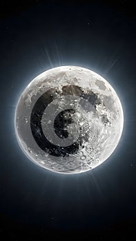 Full Moon in Starry Night Sky