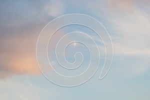 Full moon sunset light clouds soft cloudscape