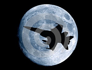 Full moon with warplane