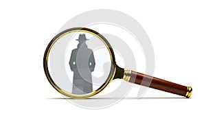 Full object mystery concept, realistic textures and shadows, centered on white