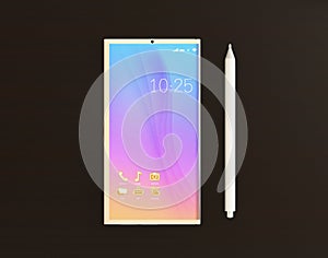 Full OLED display smart phone and digital pen photo