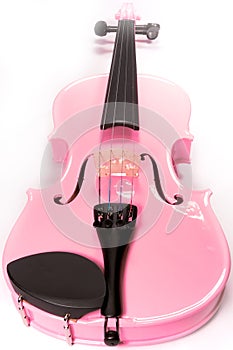Full Pink Violin Isolated photo