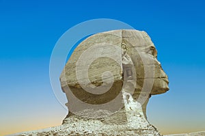 Full profile of the Great Sphinx in Giza