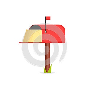 Full red mailbox icon.