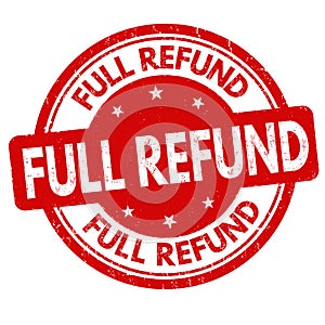 Full refund sign or stamp