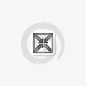 Full screen enter or exit icon sticker isolated on gray background