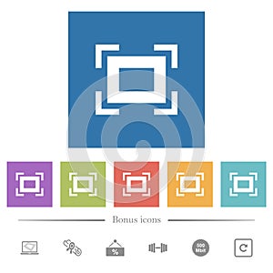 Full screen flat white icons in square backgrounds