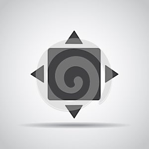 Full screen icon with shadow on a gray background. Vector illustration