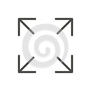 Full screen icon vector. Line maximize symbol.