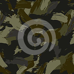 Seamless brush camouflage texture skin pattern vector for military textile. Usable for Jacket Pants Shirt and Shorts. Army camo