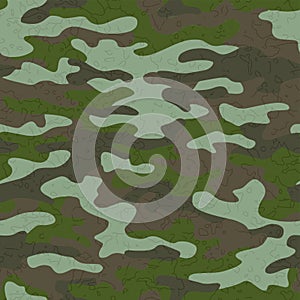 Seamless khaki dirty military camouflage texture pattern vector. Distressed army skin design for textile fabric print