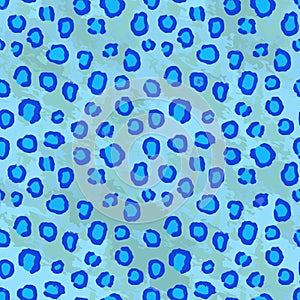 Seamless Leopard Pattern Texture Vector. Endless blue cheetah design for dress fabric print