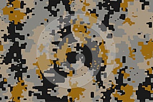 seamless orange digital camouflage texture pattern. Usable for Jacket Pants Shirt and Shorts. Army textile fabric print